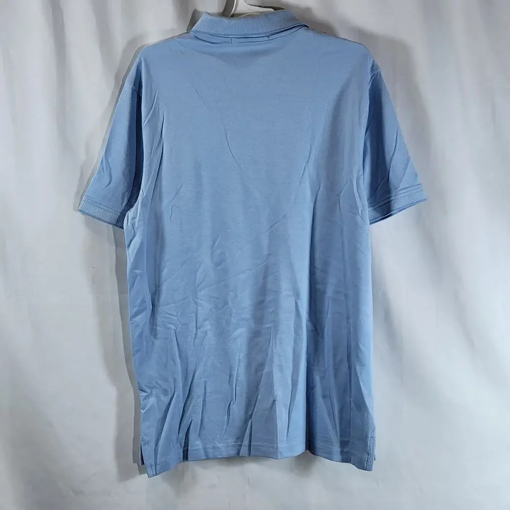Members Mark Men's Pique Polo Shirt, Blue, Size S, NWT